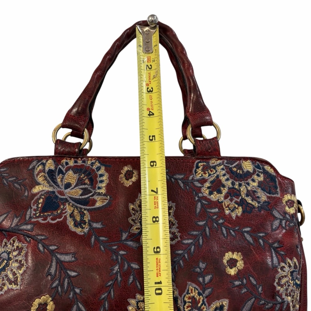RARE PATRICIA NASH Floral Embroidered Leather Handbag - Picture 11 of 14